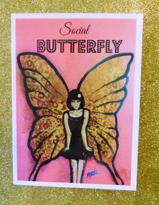 social.butterfly.card.gold.background